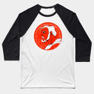 Red Viking Warrior Portrait Baseball T-Shirt